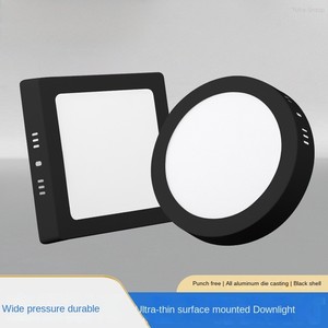 Plafonnier LED encastré moderne noir et blanc IP44 pour la maison, 3W/6W/9W, rond, carré, ultra-fin, pour bureau - Product Image 3