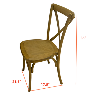 Venta al por mayor apilable alquiler comedor banquete boda madera Natural Cruz respaldo sillas para eventos - Product Image 2