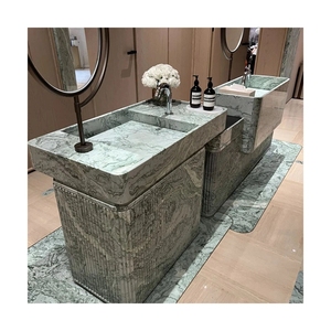 Lavabo sur pied en marbre poli moderne personnalisé pour salle de bain - Product Image 1