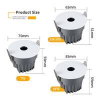 Spot encastré LED en aluminium pour projets hôteliers, résidentiels et de villas, découpe 75mm, petit trou, éclairage de plafond encastré