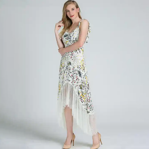 ชุดเดรสพิมพ์ลายดอกไม้สำหรับผู้หญิงเสื้อผ้าลำลองหรูหราออกแบบได้ตามต้องการ - Product Image 1