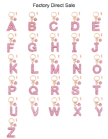 Porte-clés rose avec initiale M et cœur en strass pour femmes et filles, cadeau d'anniversaire, design 3D, portable, 3,5 cm * 5 cm