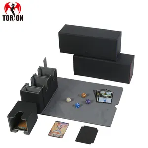 Torson pu cuir velours 300 + 3 en 1 boîte de rangement Tcg Mtg Yugioh League of Legends grande capacité boîte de pont détachable de haute qualité