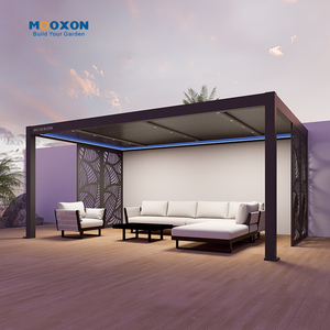 Pergola à toit fixe avec drainage intégré, éclairage LED contrôlé par application et conception de couverture de patio sur mesure - Product Image 5