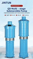 Pompe submersible multi-étages QD haute efficacité pour puits profond, pompe de levage d'eau OEM pour irrigation agricole 3HP