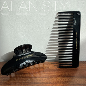 <span class=keywords><strong>ALAN</strong></span> France Horquilla de acetato elegante hecha a mano negra para mujer, peine para el peinado de la parte trasera de la cabeza, accesorio para el cabello <span class=keywords><strong>Dark</strong></span> Shark Updo - Product Image 3