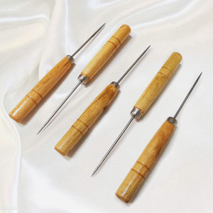 BDRAY Awl 13.6mm Wooden Handle Stainless Steel For <b>Leather</b> Crafting Arts And Crafts - Product Image 3