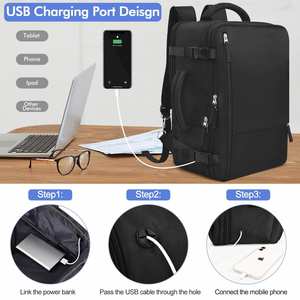 All in One Large Capacity Travel Backpack Flight-Approved Gym Bag with Separate Laptop Compartment and Shoe <b>Storage</b> - Product Image 5