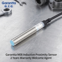 Capteur de proximité inductif double distance type M8, montage non encastré, boîtier en acier inoxydable, interrupteur inductif certifié CE