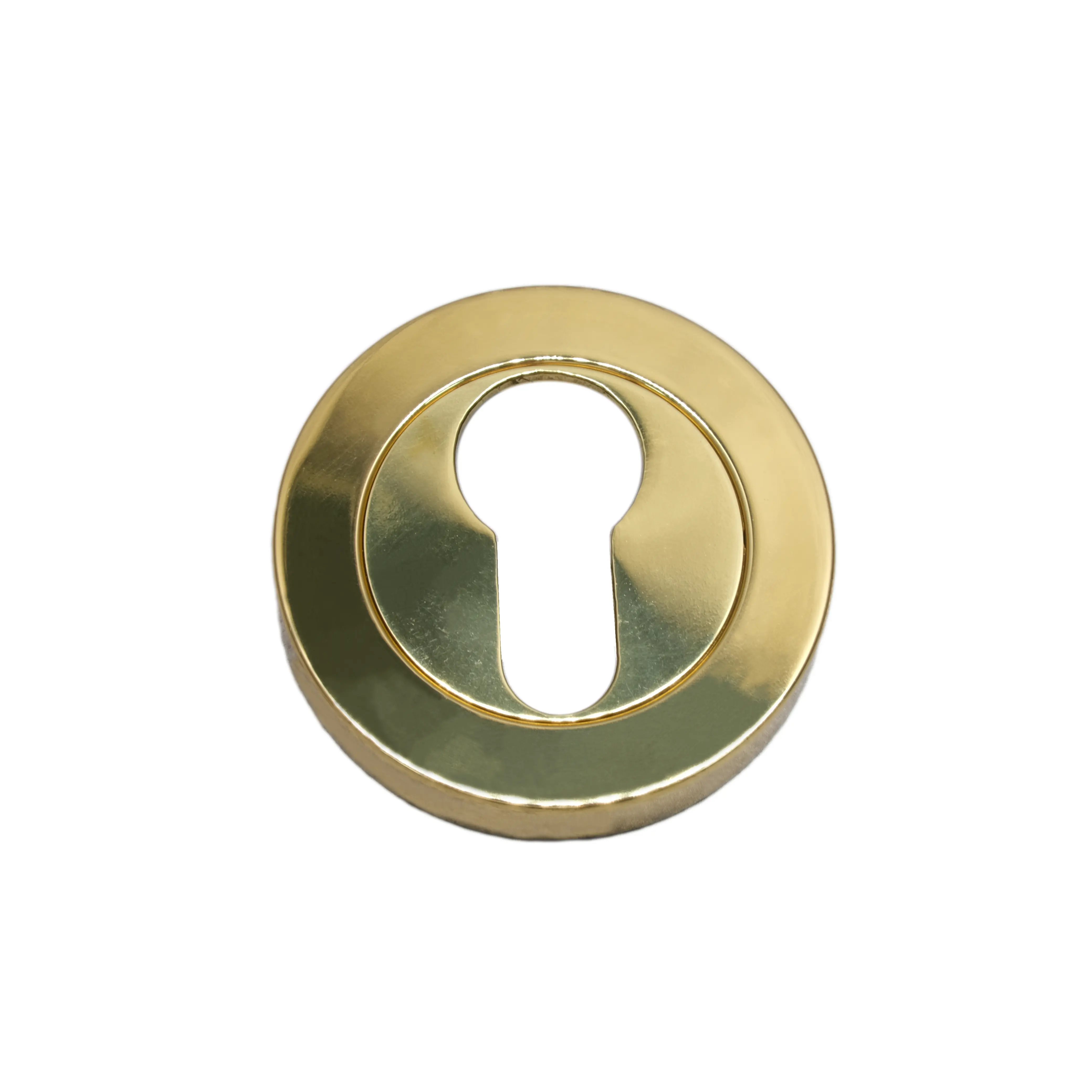 Gantungan lubang kunci silinder padat kuningan penutup lubang kunci Escutcheon logam bulat perlengkapan pintu 50mm beberapa polesan tersedia