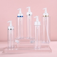Bouteilles en plastique transparentes blanches à épaules plates de 100/120/150/200/250/300/400/500 ml en stock, bouteilles PET pour lotion