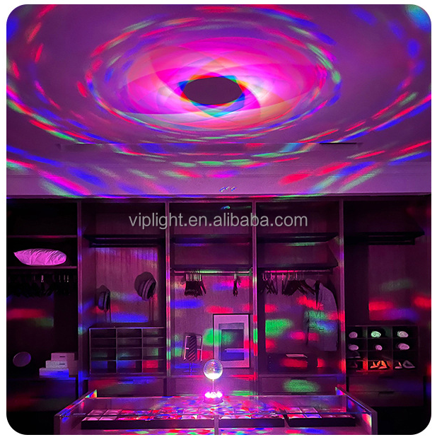 AURIVEE Moteur de Boule Disco avec Télécommande,Vitesse Réglable 3-15 RPM, 30 LEDs RVB