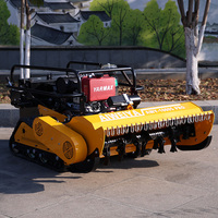 Tondeuse à gazon tout-terrain télécommandée à quatre temps certifiée CE, sans câblage, avec broyeur à fléaux