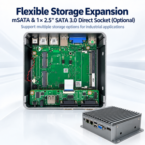 Mini PC Industrial sin Ventilador Intel Celeron N2840 J1900, 4 COM RS232 RS485, LAN Dual, 6 <span class=keywords><strong>USB</strong></span>, Amplio Voltaje, Computadora Integrada - Product Image 3