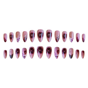 Haute qualité 24 pièces pointe française presse-sur ongles artificiels ABS matériel faux ongles <span class=keywords><strong>pour</strong></span> doigts prix usine en gros - Product Image 3