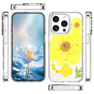 เคสโทรศัพท์ Xiaomi <span class=keywords><strong>Poco</strong></span> M6 Pro 4G ลายดอกไม้จริงเคลือบอีพ็อกซี่ ดีไซน์สำหรับผู้หญิง น่ารัก - Product Image 1