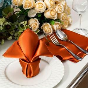 Serviettes carrées de couleur unie, réutilisables, douces, lavables, en tissu, pour les mariages, les restaurants, les banquets, la décoration de fête, utilisation sur la table - Product Image 4