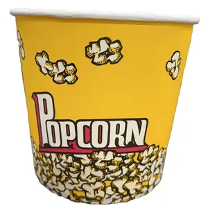 Secchiello per popcorn di carta usa e getta con logo personalizzato da 85 once