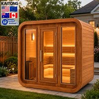 Sauna extérieur en bois de cèdre rouge sec et de pruche, style traditionnel Kaitong, pour 2, 4 ou 6 personnes, avec foyer électrique en bois.