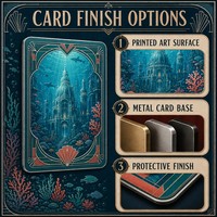 Cartes de collection en métal personnalisées : la Bibliothèque Quantique – Carte de collection en acier inoxydable avec impression HD pour les collectionneurs de TCG et cadeau sur le thème de la science-fiction
