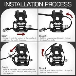 Pedal BUCKLOS para Bicicleta <span class=keywords><strong>de</strong></span> Montaña, Pedal <span class=keywords><strong>de</strong></span> <span class=keywords><strong>Plataforma</strong></span> Autoblocante <span class=keywords><strong>de</strong></span> Doble Función, Pedal Dinámico con Clip Superior para Bicicleta, Compatible con el Sistema SPD - Product Image 5