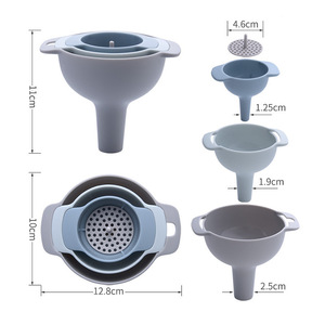 Wholesale 4pcs Kitchen Funnel Set Household Oil Transferring Tool for Spices Powder Plastic Portable Lightweight - Product Image 2