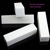SunelPort Mini Lima de Esponja Desechable para Uñas, Bloque de Pulido Blanco Tipo Tofu, Lavable, Esmerilado, No Deja Residuos, Grano Grueso/Fino 100/180
