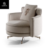 Fauteuil individuel de luxe avec base en acier inoxydable, fauteuil moderne en cuir pour salon, maison ou hôtel