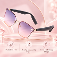 Lunettes Intelligentes 5.3 à Verres Dégradés, Protection UV, 180 mAh, 5-6h d'Autonomie Musicale, Charge Magnétique, TR90, Double Haut-parleur, Audio Ouvert