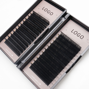 Matte Black Custom LOGO Individual Lashes Supplies Private Label Faux <strong>Mink</strong> Lash Trays Volume Classic Cashmere <strong>Eyelash</strong> <strong>Extension</strong> - Product Image 1