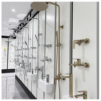 Robinet de lavabo moderne à poignée unique en laiton, à poser sur le comptoir, avec robinet en laiton pour eau froide et chaude, usage hôtelier