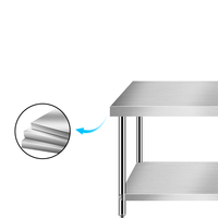 Dispositif de cuisine commercial en acier inoxydable 304 personnalisé Studio table de travail discothèque établi comptoir