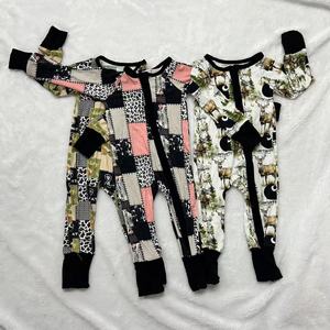 Wholesale Custom Baby Bamboo Clothes Natural Print Cute Zippy Sleeper Summer with Two Way Zipper for Unisex - Product Image 3