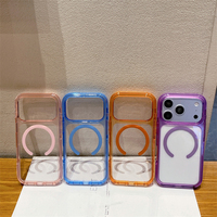Étui de téléphone magnétique transparent en acrylique de luxe pour iPhone 18 Pro Max 17 16 15 Pro – Coque arrière transparente avec pare-chocs