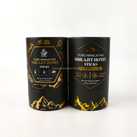 Emballage Tube en Carton Personnalisé pour Compléments Alimentaires, Boîtes Rondes en Papier pour 30 à 60 Gommes de Shilajit