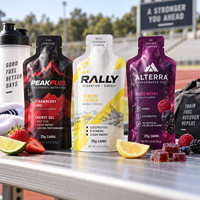 Sachets d'emballage en gros personnalisés professionnels mats avec bec verseur pour gel énergétique, pour le stockage de suppléments nutritionnels sportifs pour la course à pied et le marathon