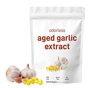 Capsules de Gélules Molles d'Extrait d'Ail Vieilli Inodore, 300 Unités, Antioxydant, Soutien Immunitaire, Complément pour la Santé Cardiaque, Usine OEM - Product Image 1