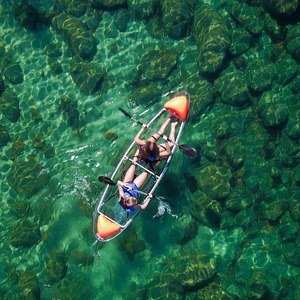 Kayak 100% transparent de 3m, bateau transparent comme du cristal **avec siège transparent** – Canoë à fond de verre pour complexe hôtelier - Product Image 4