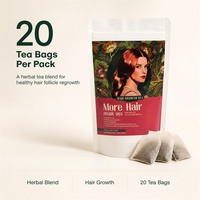 Thé Naturel aux Herbes OEM pour la Repousse des Cheveux et le Soutien Anti-Chute, 20 Sachets de Thé
