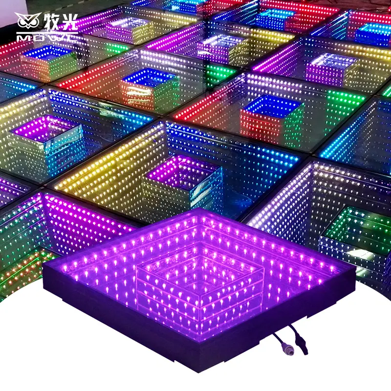 Проводной наружный закаленный стеклянный полый квадратный RGB 3D бесконечное зеркало СВЕТОДИОДНЫЙ танцпол