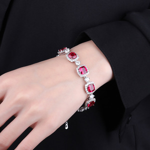 high-end Jewelry European and American Retro Artificial Color Treasure Light Luxury Full Diamond <b>Bracelet</b> <b>Bracelet</b> - Product Image 4