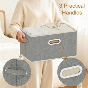 Contenedores de Almacenamiento Abiertos de Tela con Asas Metálicas, Cestas Organizadoras Plegables, Cajas Cúbicas Plegables para Estantes, Armarios y Sala de Estar - Product Image 5