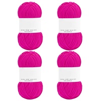 Pelote de laine de coton peigné 4 brins, fil mélangé de rayonne, pour tricot à la main, crochet DIY, poupée, bouquet, couverture, petite taille