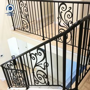 Rampe de porche en fer forgé sur mesure Prima pour la façade de la <span class=keywords><strong>maison</strong></span>, rampe d'escalier extérieure, main courante, balustrades - Product Image 2