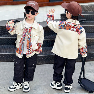 Nouveau produit personnalisé, manteau brodé pour enfants, manteau à manches longues pour garçons, veste confortable à col rabattu en cuir - Product Image 5