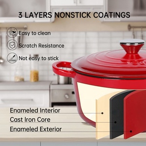 Batterie de cuisine en <span class=keywords><strong>fonte</strong></span> émaillée OEM <span class=keywords><strong>prix</strong></span> d'usine - Product Image 4