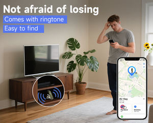 Organisateur de Clés Intelligent en Métal Mince et Tendance avec Localisateur Apple Find My, Nouveau Style, Porte-Clés Portefeuille avec Fermeture Suspendue - Product Image 2