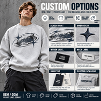 Sweat-shirt à col rond surdimensionné imprimé sur mesure pour hommes, épaules tombantes, streetwear, pull-over, OEM, ODM, marque privée