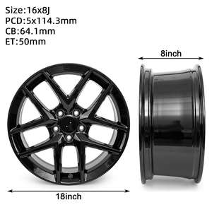 Gratis verzending <span class=keywords><strong>16</strong></span> inch personenauto velgen 16x8J 5x114.3mm ET50 Zwarte velg voor Toyota Corolla 2009 2010 2011 2012 - Product Image 4