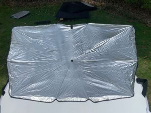 Titan bạc gấp xe che nắng có thể thu vào cửa <span class=keywords><strong>s</strong></span>ổ cách nhiệt bóng râm làm bằng nylon bền - Product Image 6